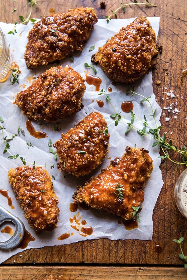 Oven fried Southern hot honey chicken