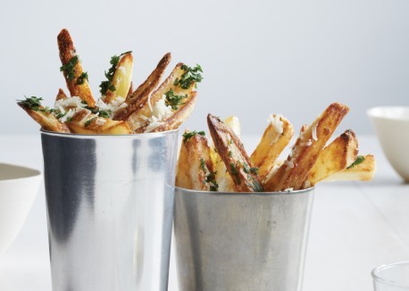 Oven-fried truffle "chips"