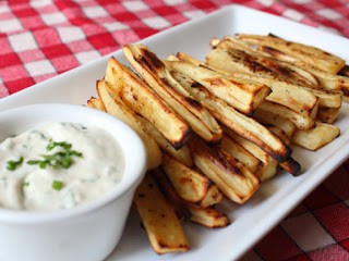 Oven “grilled” parsnips