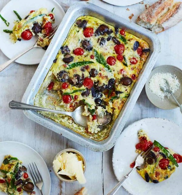 Oven omelette for a small crowd