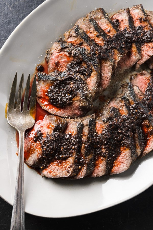 Oven-perfect strip steak with chimichurri