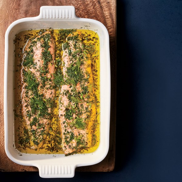 Oven-poached Arctic char