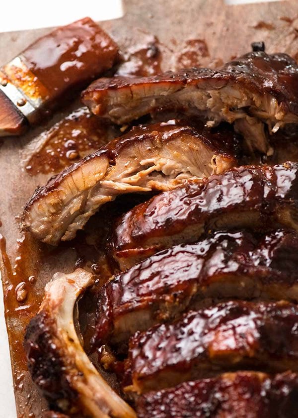 Oven pork ribs with barbecue sauce
