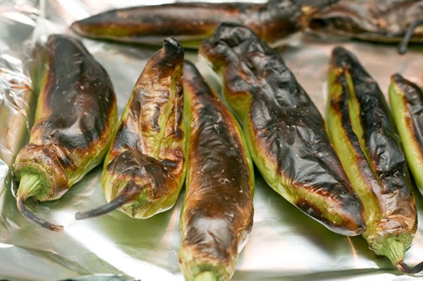 Oven roast Hatch chiles