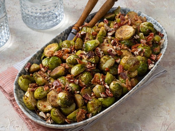 Oven-roasted Brussels sprouts with bacon