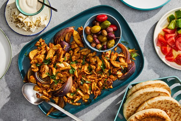 Oven-roasted chicken shawarma