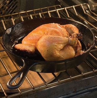 Oven-roasted chicken with pan gravy