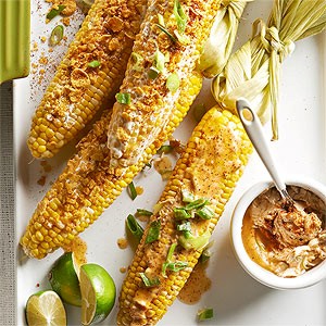 Oven-roasted chile butter corn