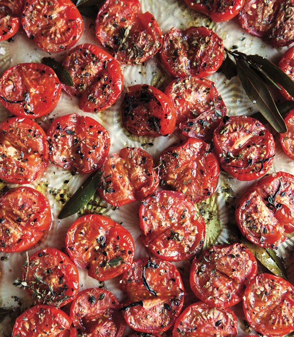 Oven-roasted herb confit tomatoes