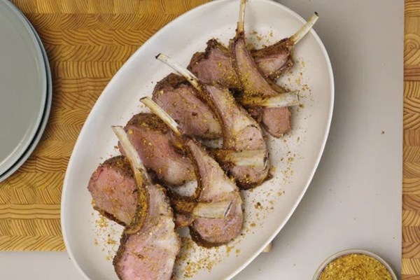 Oven-roasted lamb rack [Kareem El-Ghayesh]
