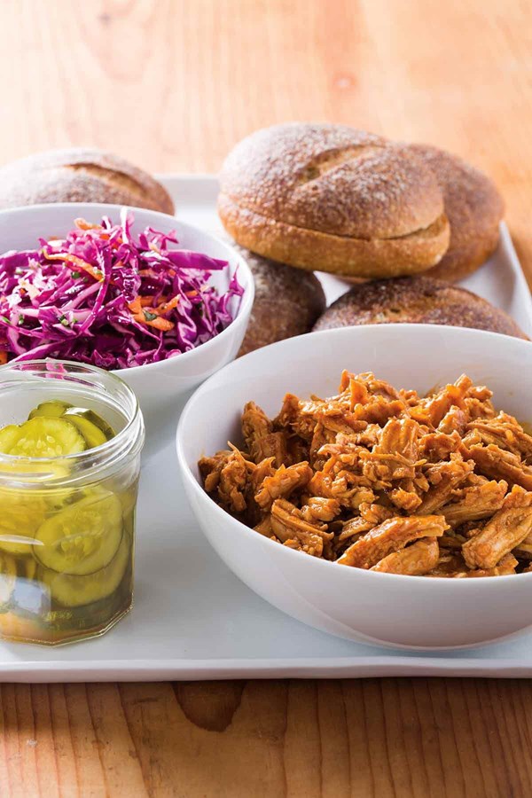 Oven-roasted pulled turkey breast