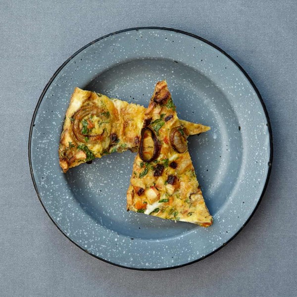 Oven-roasted roots frittata