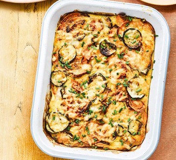 Oven-roasted sweet potato & courgette tortilla