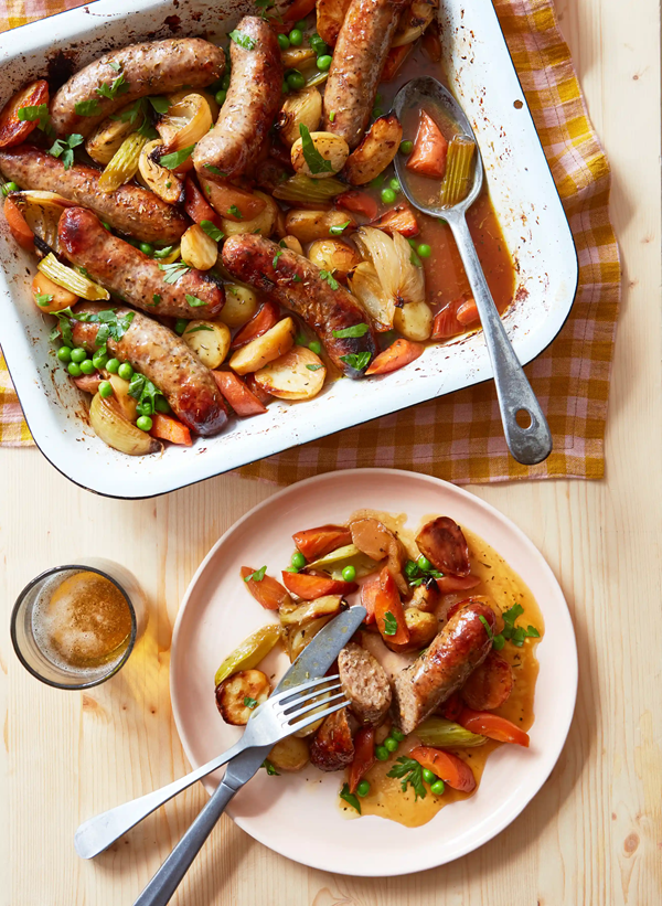 Oven-to-table sausage traybake
