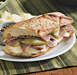 Oven-toasted ham, Brie and apple sandwiches