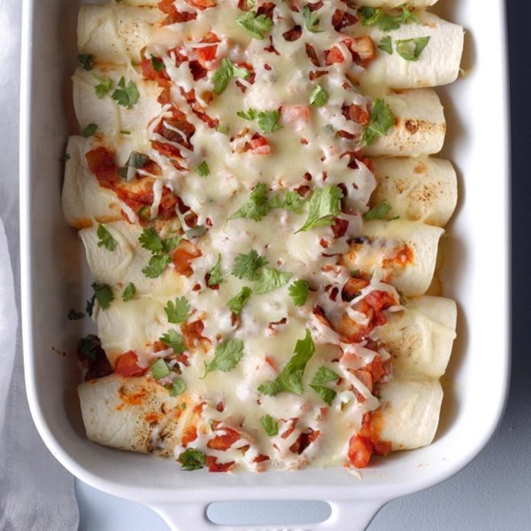 Over-the-border shrimp enchiladas