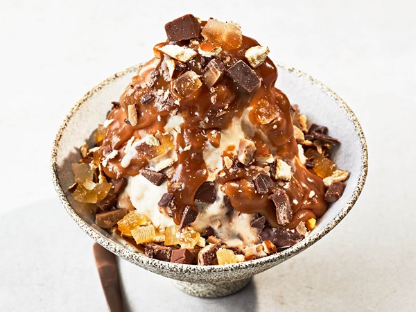 Over-the-top ice cream sundaes with homemade caramel