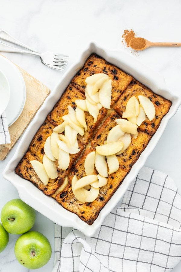 Overnight apple stuffed French toast