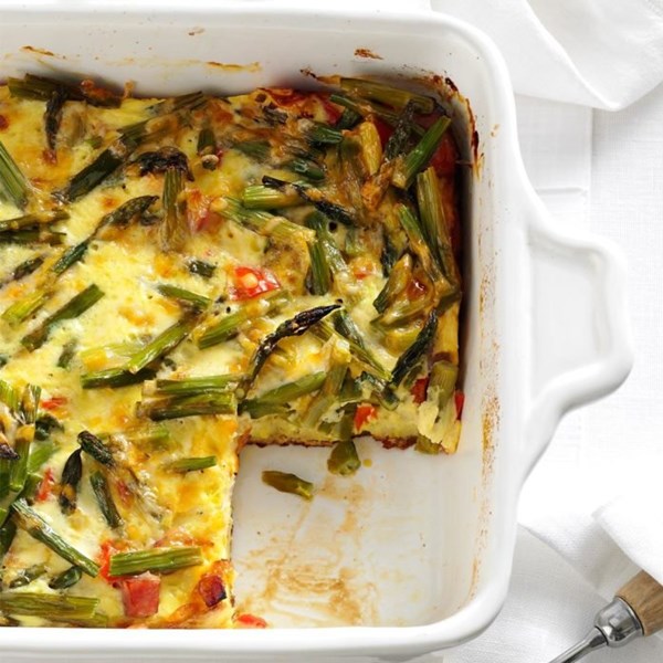 Overnight asparagus strata