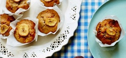 Overnight banana pecan muffins