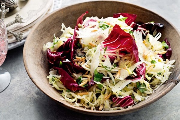Overnight slaw with toasted almonds