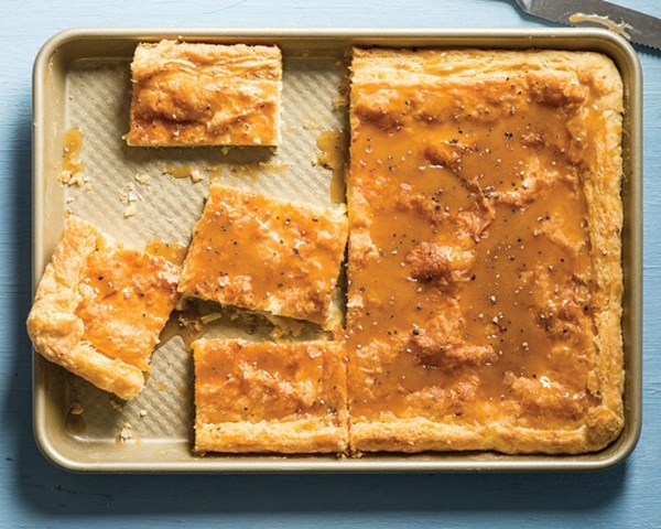Oversized honey ricotta strudel