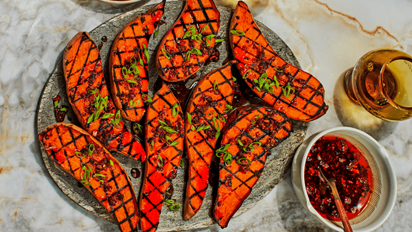 Owamni sweet potatoes with maple-chile crisp