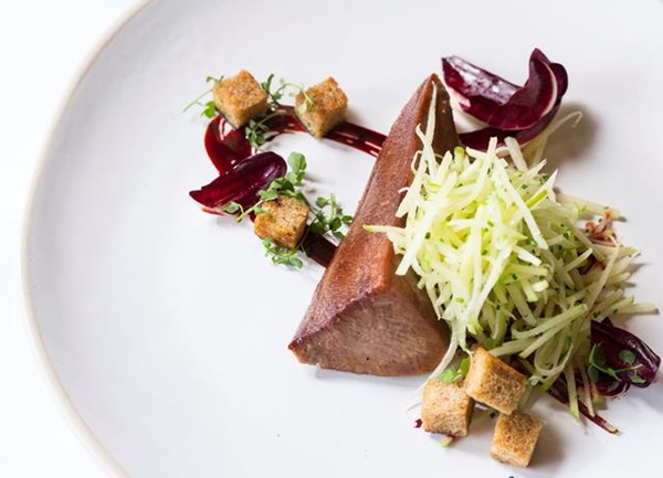 Ox tongue with celeriac slaw and Marmite bread