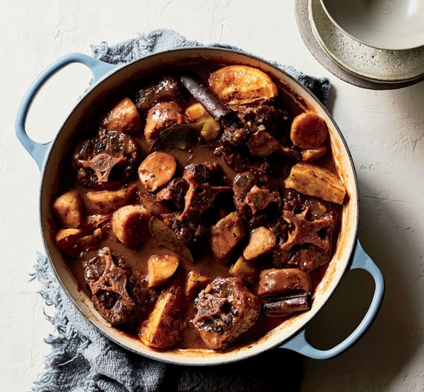 Oxtail and white sweet potato stew