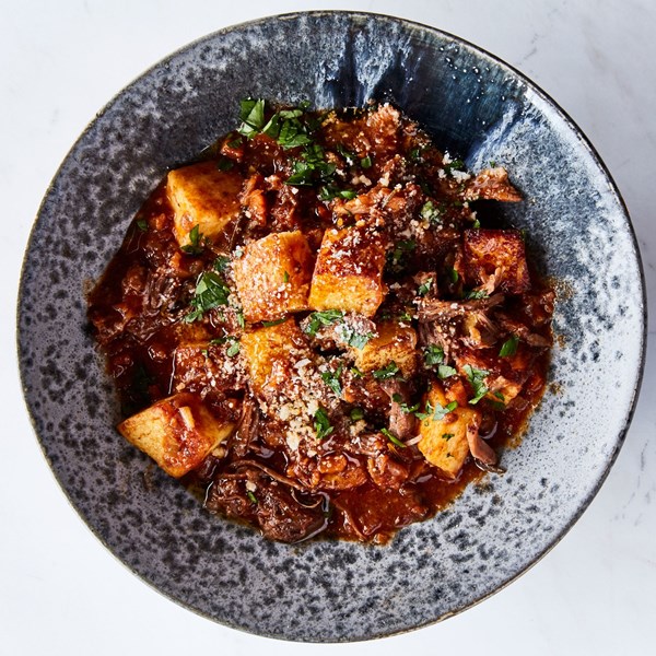 Oxtail ragù with semolina gnocchi