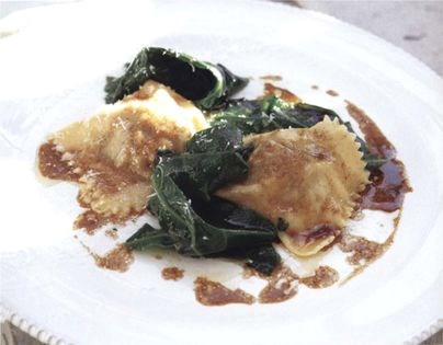 Oxtail ravioli in its own stock