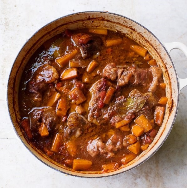 Oxtail with milk stout and marjoram