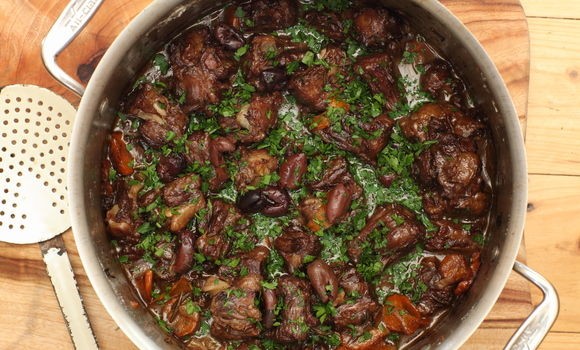 Oxtail with orange, olives and walnuts