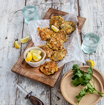 Oyster & carrot fritters