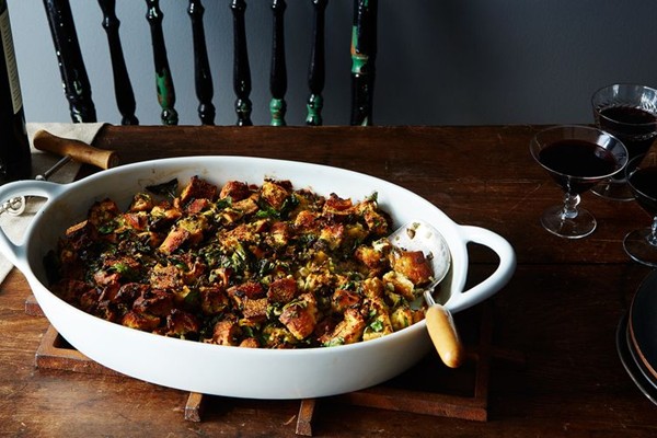 Oyster and spinach dressing