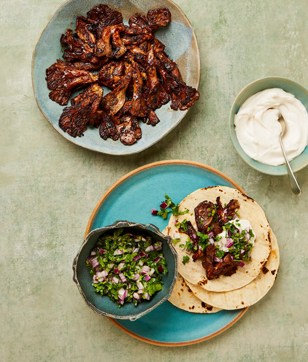 Oyster mushroom tacos
