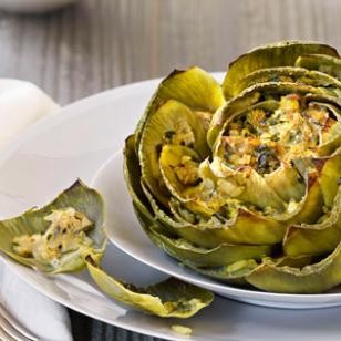 Oyster-stuffed artichokes