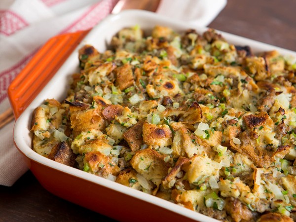Oyster stuffing with fennel, tarragon, and sausage