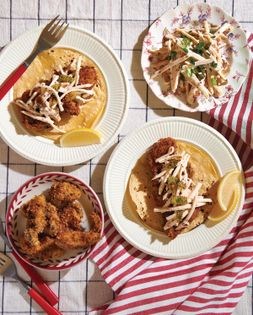 Oyster tacos with celery root remoulade