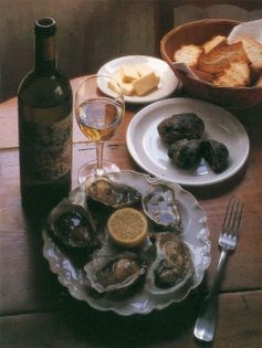 Oysters and green sausages