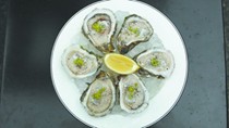 Oysters on the half shell with yuzu mignonette