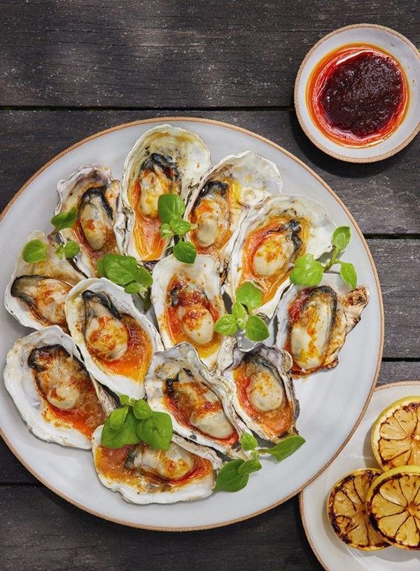 Oysters with chilli butter