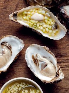Oysters with elderflower and cucumber