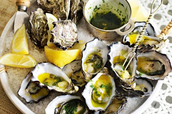 Oysters with macerated lemon
