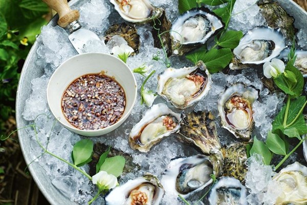 Oysters with mignonette