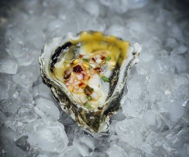 Oysters with passion fruit mignonette