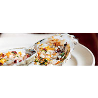 Oysters with Seville orange and Kashmiri chilli vinegar