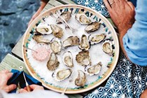 Oysters with Shiraz mignonette