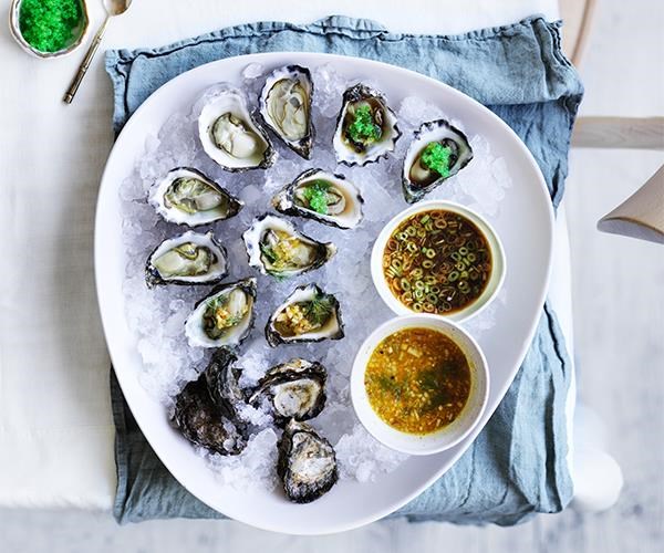 Oysters with two sauces