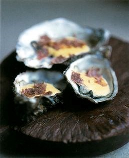 Oysters with zabaglione and white truffle